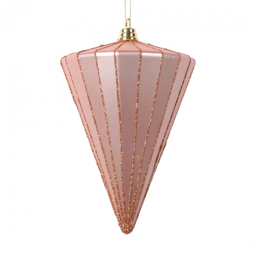 6 Matte Rose Gold Cone Ornament - Add Elegance to Your Holiday Decor