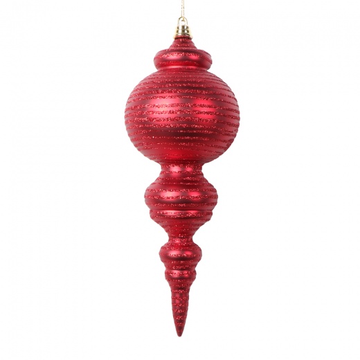 Vickerman 10" Matte Red Finial Ornament 2/Bag