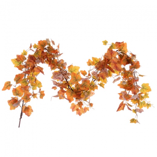 Vickerman 5' Fall Orange Artificial Leaf Garland