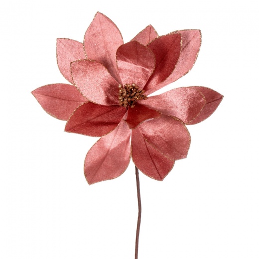 22" Rose Gold Velvet Sheen Poinsettia 4b