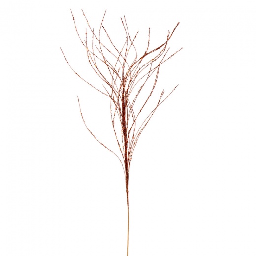 37" Copper Wavy Twig Glitter Spray 6/Bg