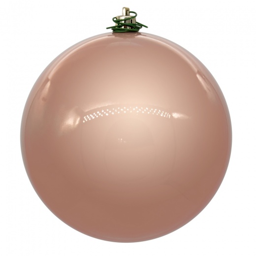 4.75" Rose Gold Pearl UV Drill 4/Bg Ball Ornament