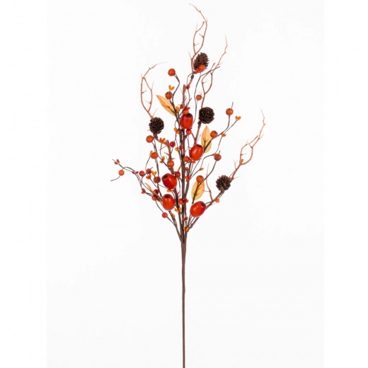 28" Orange Fall Artificial Pods, Berries, and Pinecone Spray
