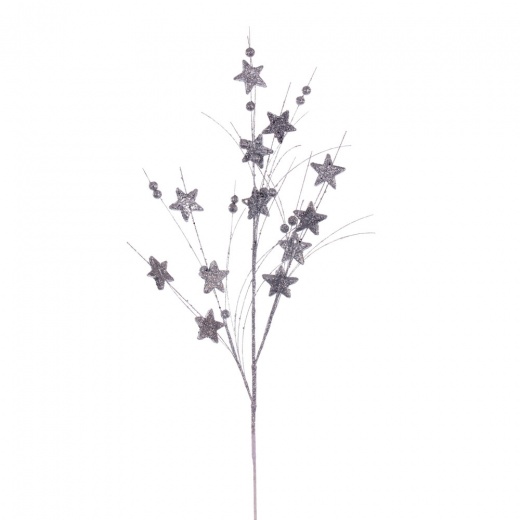 33" Silver Star/Ball Glitr Spray