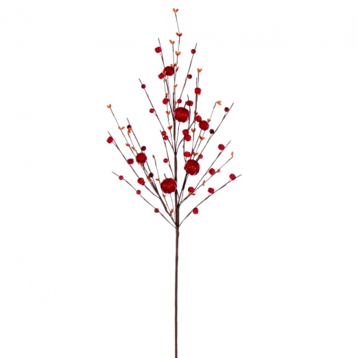 32" Red Pumpkin Berry Spray 3/Bag - Autumn Decorative Piece