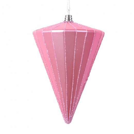 6 Matte Pink Cone Ornament 3/Bag