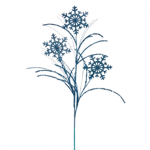 31" Baby Blue Snowflake Glitr Spray 6/Bg