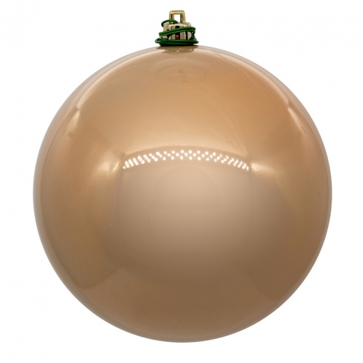 4.75" Cafe Latte Pearl Ball UV Drill 4/Bg Ornament