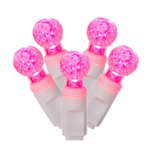 100Lt Led Pink/Ww G12 Ec 4"X34'l Christmas Light Set
