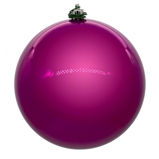 4.75" Fuchsia Pearl Ball UV Drill Ornament 4/Bg