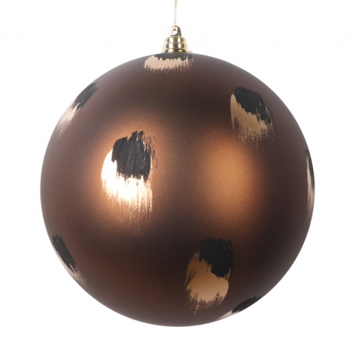 6" Mocha Brush Strokes Ball Ornament