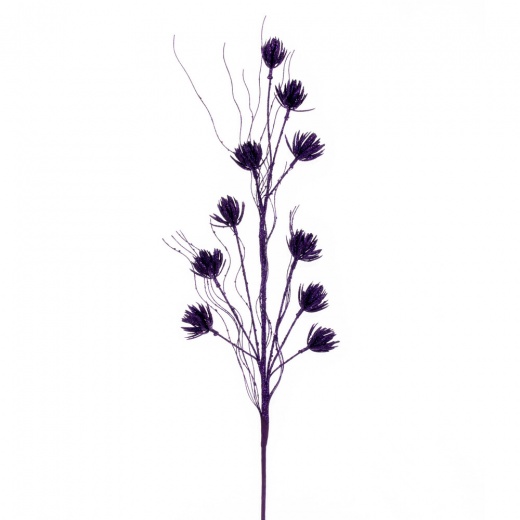 30" Purple Mini Flower Glitter Spray 6/Bg