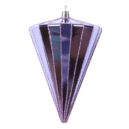 6" Shiny Lavender Cone Ornament 3/Bag