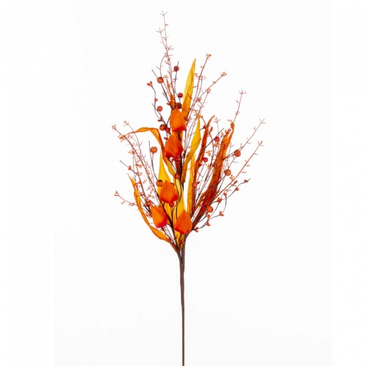 29" Ornge Fall Lantern/Berry Spray 2/Bag