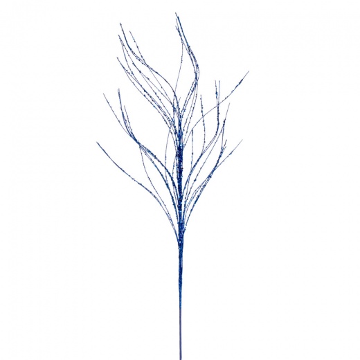 37" Blue Wavy Twig Glitter Spray 6/Bg