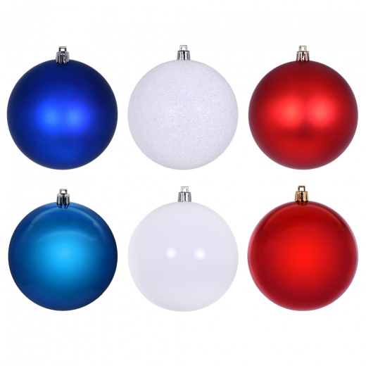 2.4" Red White Blue Ornament Assortment