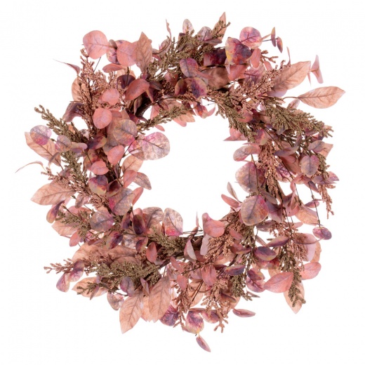 22" Dusty Rose Fall Eucalyptus and Berry Wreath