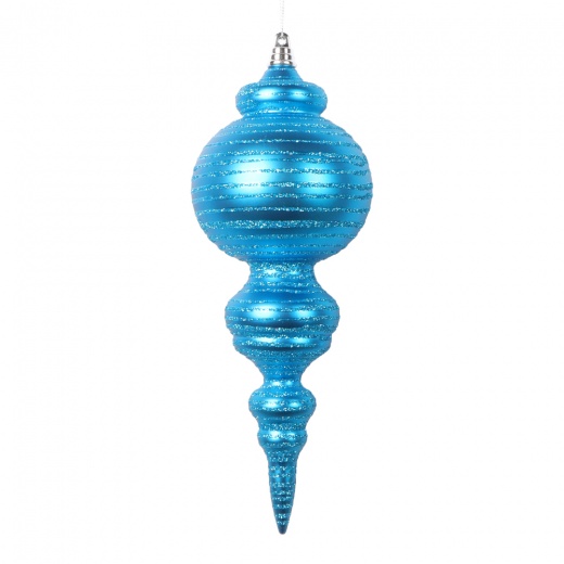 10" Matte Turquoise Finial Ornament 2/bag - Elevate Your Holiday Decor