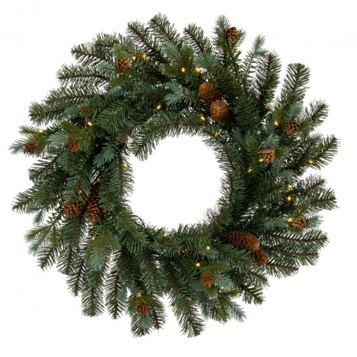 Vickerman 24" Blue Spruce Wreath Bo-Timer 3Mm 50Ww
