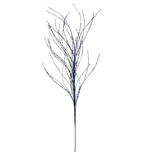 37" Mdnt Blue Wavy Twig Glitr Spray 6/Bg - Holiday Decorations