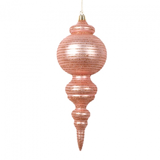 10" Matte Rose Gold Finial Ornament