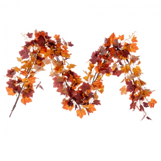 60" Orange Fall Maple Leaf Garland