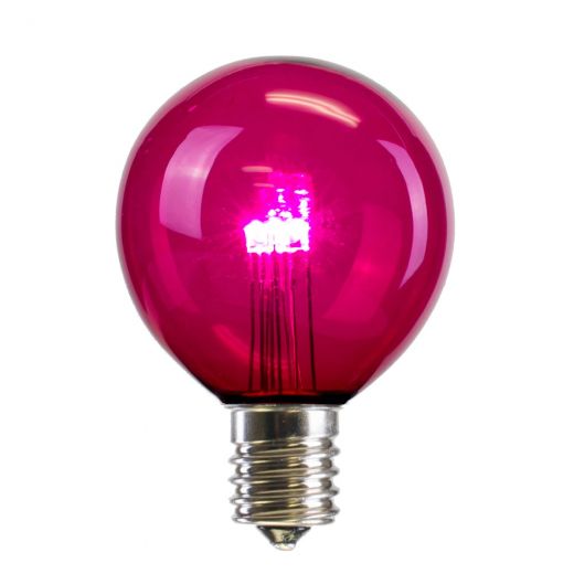 Vickerman G50 LED Pink Transparent Bulb E17 Nickle Base