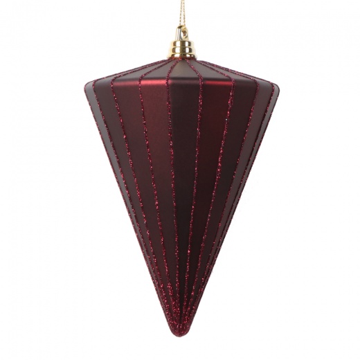 6" Matte Burgundy Cone Ornament