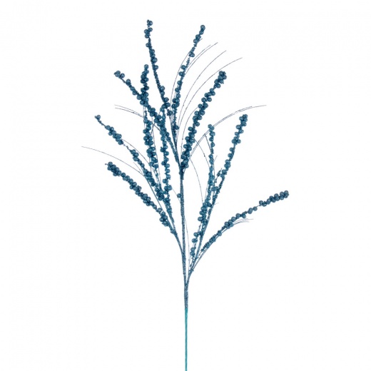 36" Baby Blue Berry Twig Glitter Spray - Elegant Decor for Home or Event