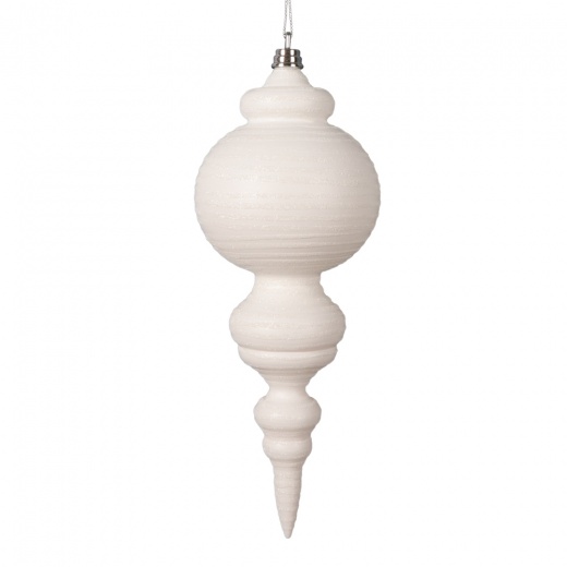 Vickerman 10" Matte White Finial Ornament 2/Bag