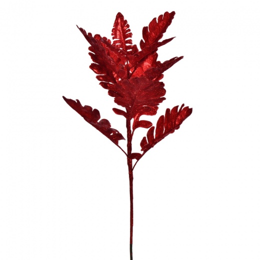 19" Red Dusty Miller Glitter Spray 3/Bg