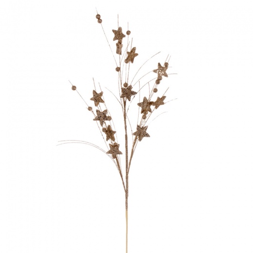 33" Champagne Star/Ball Glitr Spray 6/Bg