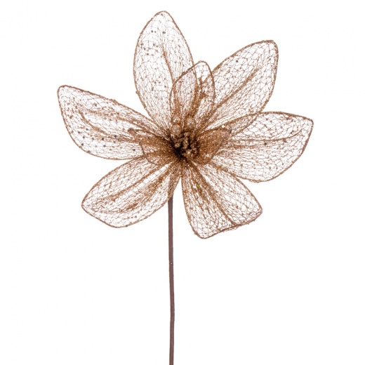24" Rose Gold Mesh Glitter Sequin Poinsettia