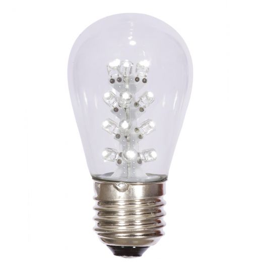 S14 Led Pure White Transparent Bulb E26 Base 5 Pack