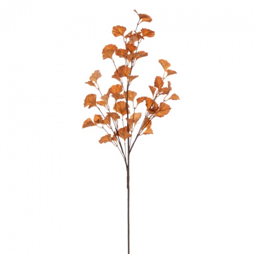 32" Orange Ginkgo Leaf Spray 4/Bag