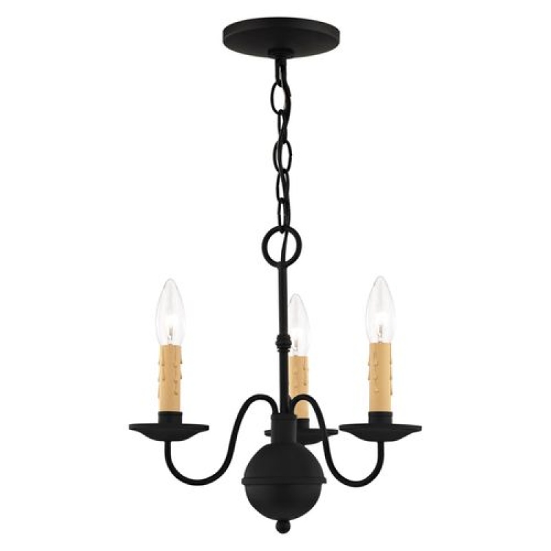 Heritage Black 3-Light Mini Chandelier