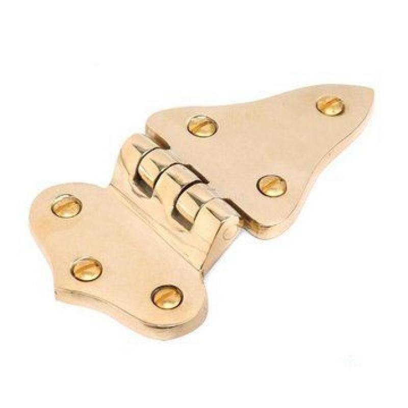 Restorers Brass Plain Icebox Hinge - 3/8 Offset