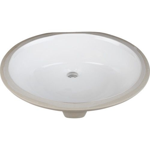 Hardware Resources 17 3/8 Inch Oval Undermount Bath Sink & Overflow