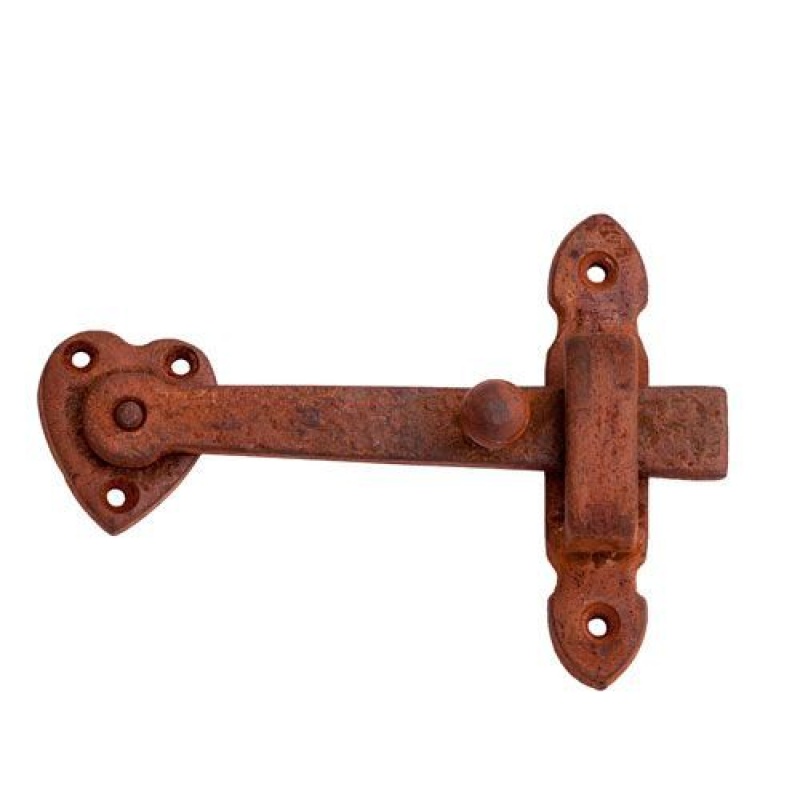 Restorers 5 5/8 Inch Iron Gate Latch With Heart Plate