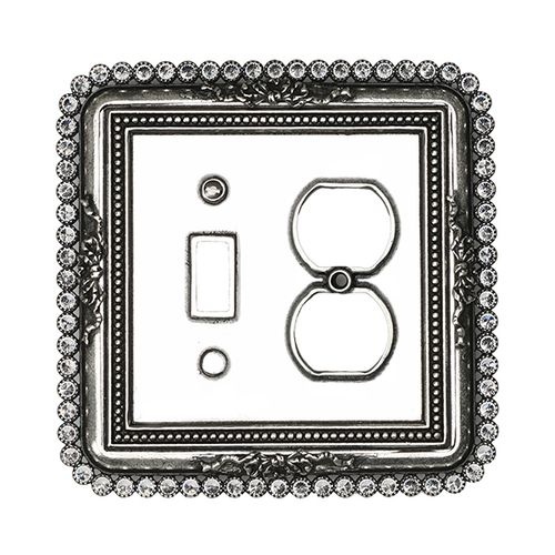 Carpe Diem Cache Single Toggle & Duplex Switch Plate - Clear Swarovski