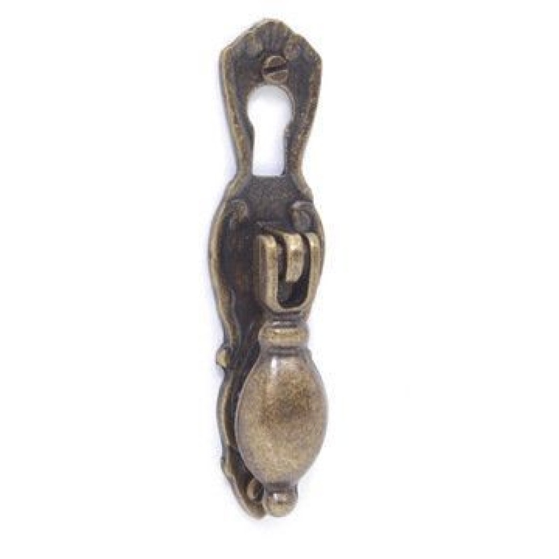 Restorers Antique Brass Drop Pull With Keyhole Cover