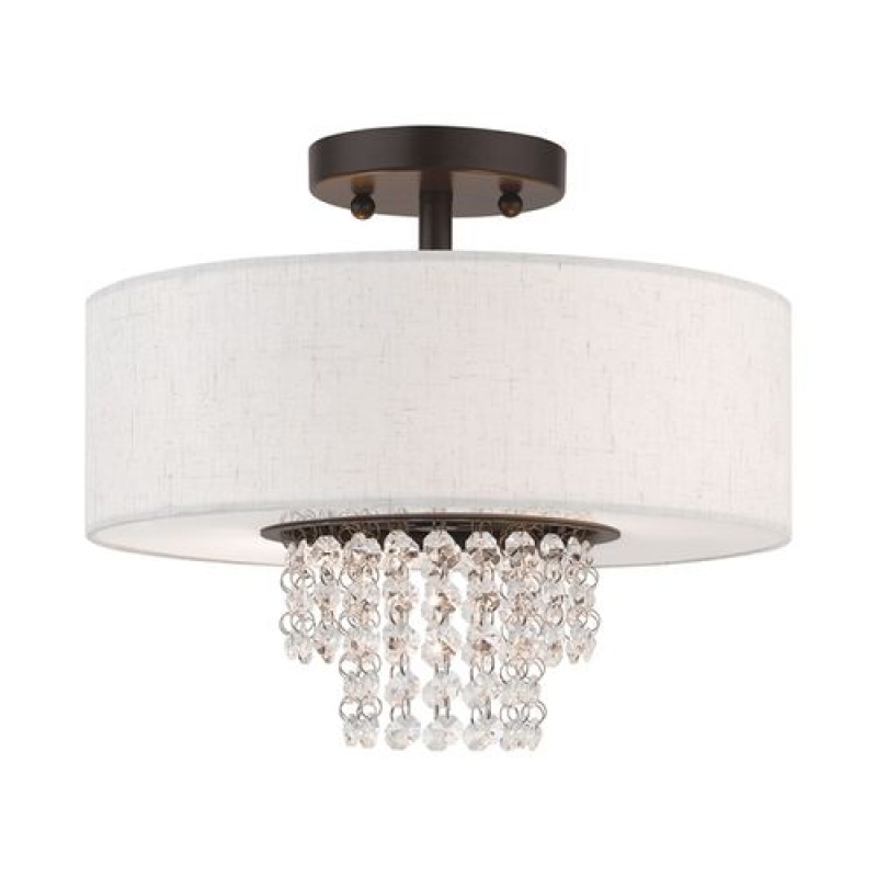 Livex Lighting Carlisle 2-Light Small Semi-Flush Ceiling Light