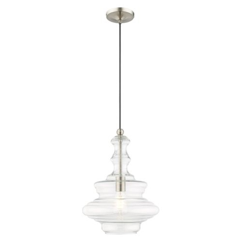 Livex Lighting 41238 Hand Blown Art Glass Single Pendant Light