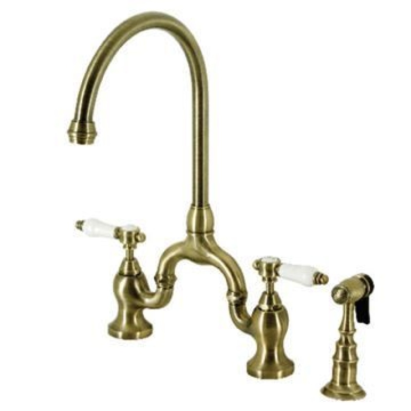 Restorers Bel Air Ks779bplbs Bridge Kitchen Faucet & Sprayer