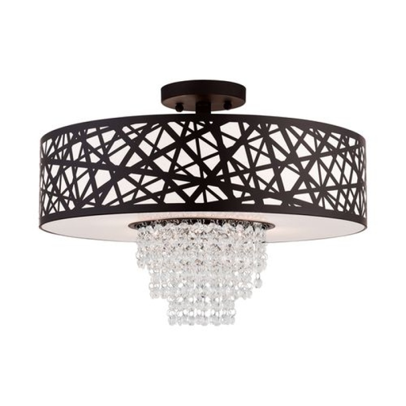 Livex Lighting Allendale 4-Light Large Semi-Flush Ceiling Light