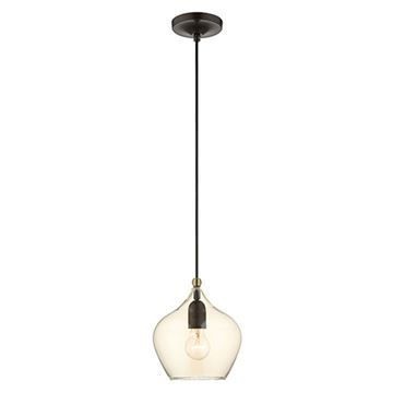 Livex Lighting Champagne Glass English Bronze Pendant Light