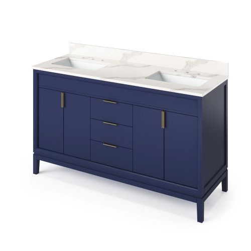 Jeffrey Alexander Hale Blue Theodora Double Vanity & Calacatta Quartz
