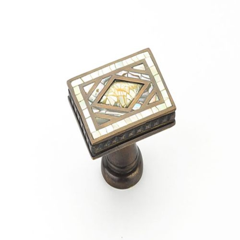 Schaub Avalon Bay Yellow Mother Of Pearl Cabinet Knob