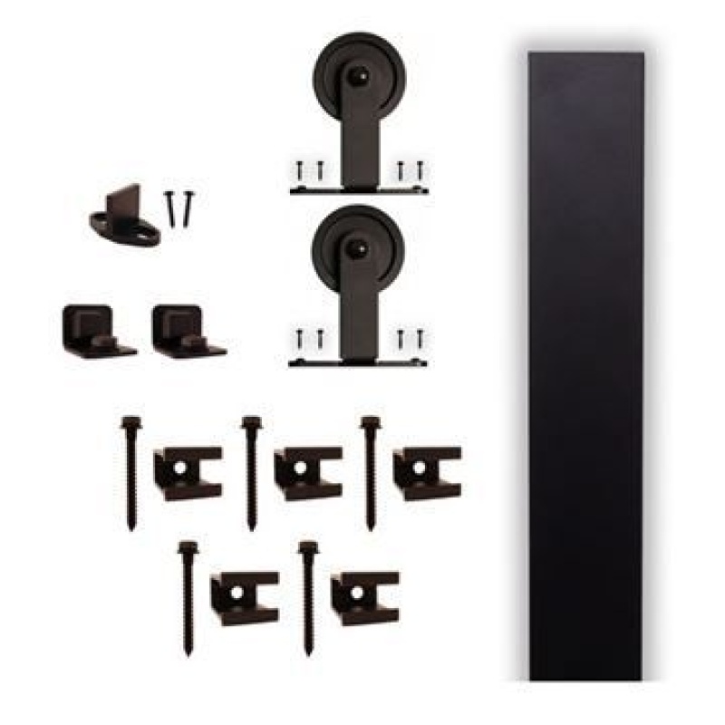 Quiet Glide Top Mount Flat Track Rolling Door Hardware Kit