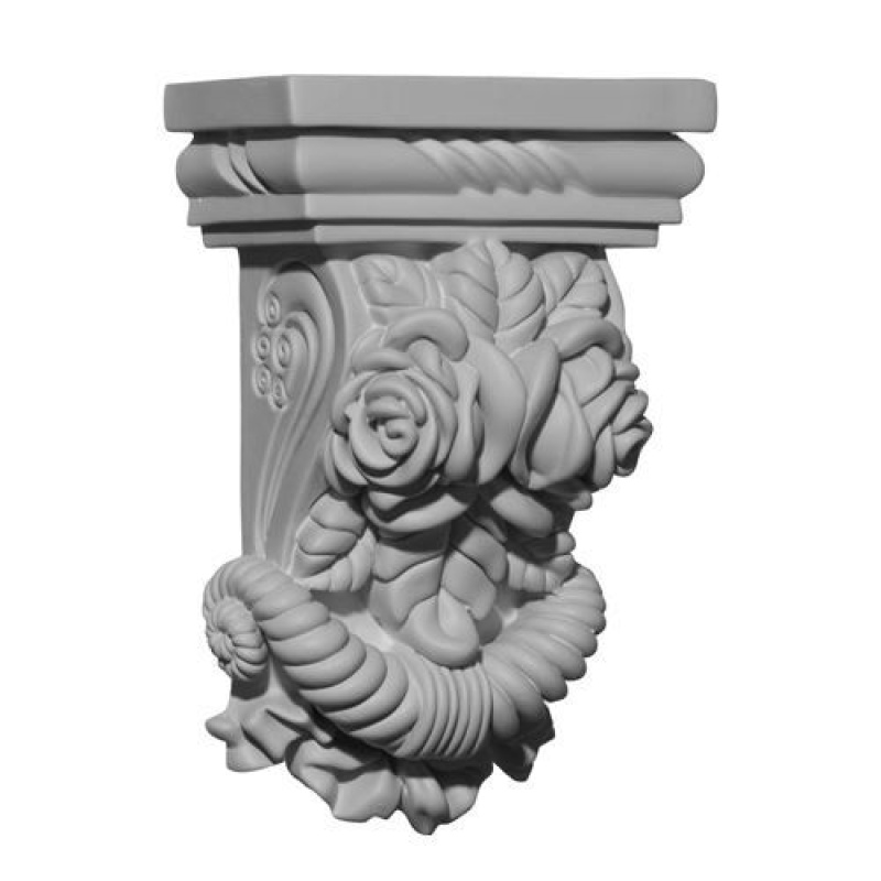 Restorers Architectural Rose 8 Inch Urethane Corbel